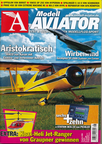   Modell Aviator. Test & Technik für den Modellflug-Sport. hier: Heft 8/2008 (August 2008). 