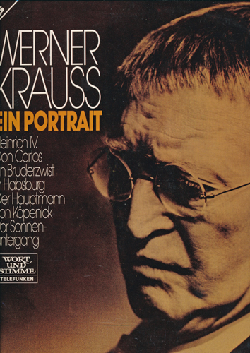 KRAUSS, Werner  Ein Portrait. (Doppel-LP) [Vinyl-LP 6.48101 DT]. 