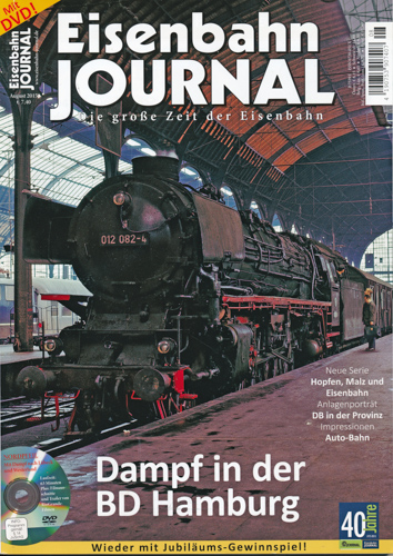   Eisenbahn-Journal Heft August 2015: Dampf in der BD Hamburg (ohne DVD!). 