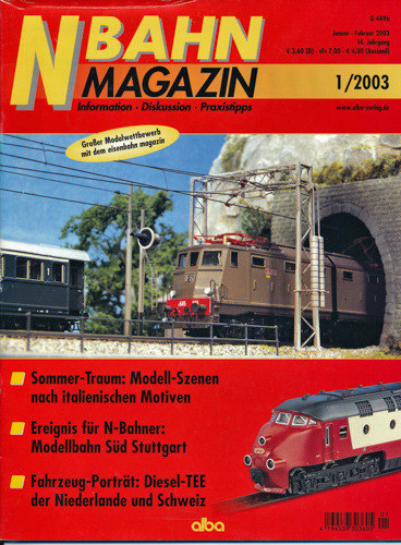   NBahn Magazin Heft 1/2003: Sommer-Traum: Modellszenen nach italienischen Motiven u.a.. 