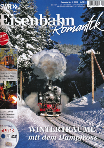   SWR Eisenbahn Romantik Heft 4/2015: Winterträume mit dem Dampfroß (ohne DVD!). 