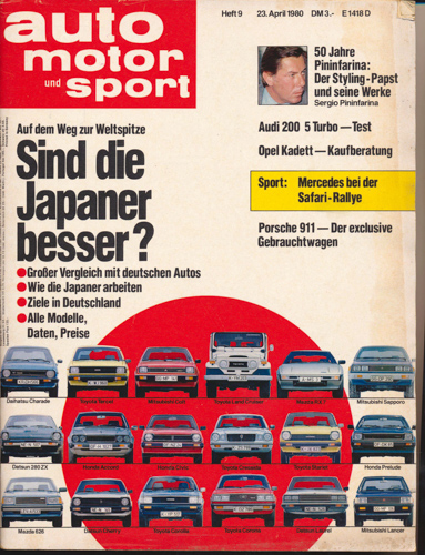   auto, motor und sport. hier: Heft 9/1980. Sind die Japaner besser?. 