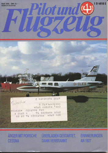   Pilot und Flugzeug. Luftfahrt International. hier: Heft 3/89. 