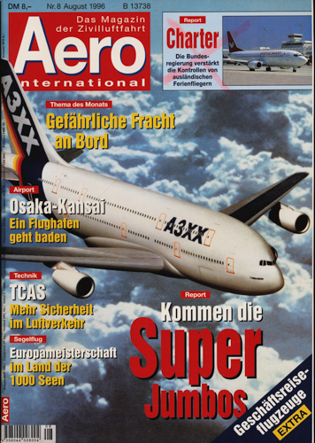   AERO International. Das Magazin der Zivilluftfahrt. hier: Heft 8/1996 (August 1996). 