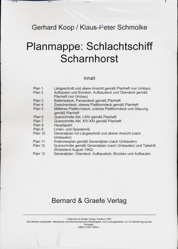 KOOP, Gerhard / SCHMOLKE, Klaus-Peter  Planmappe: Schlachtschiff Scharnhorst. 