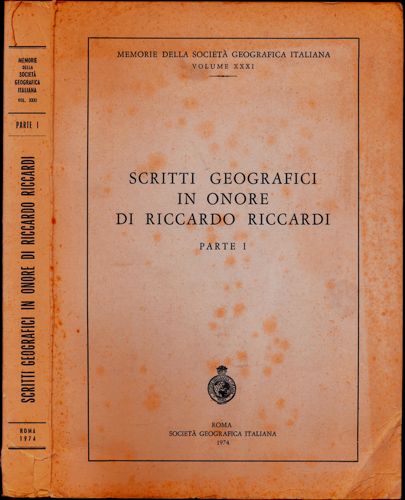   Scritti geografici in onore di Riccardo Riccardi. parte I. 