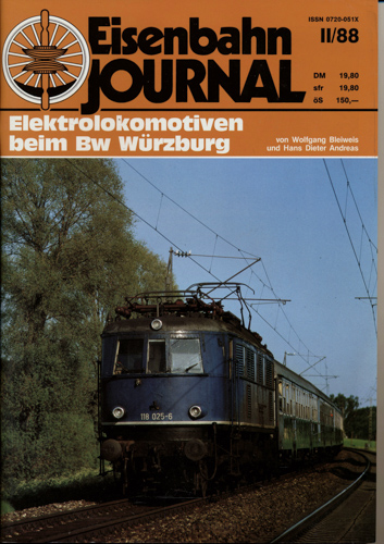 Bleiweis, Wolfgang / Andreas, Hans Dieter  Eisenbahn Journal Sonderausgabe II/88:  Elektrolokomotiven beim Bw Würzburg. 
