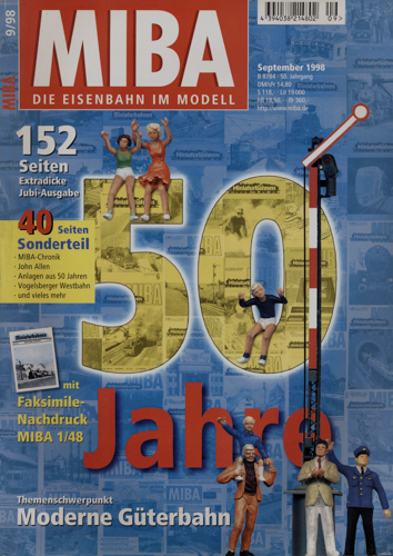  MIBA. Die Eisenbahn im Modell Heft 9/1998: Themenschwerpunkt: Moderne Güterbahn. 