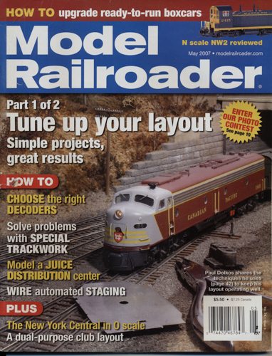   Model Railroader Magazine, May 2007: Tune up your layout. Simple projects, great results (part 1 of 2). 
