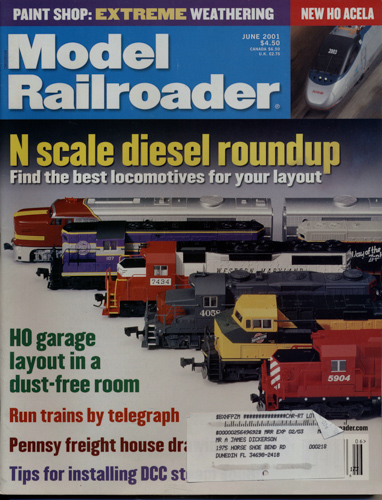   Model Railroader Magazine, June 2001: N scale diesel roundup. Find the best locomotives for your layout. 