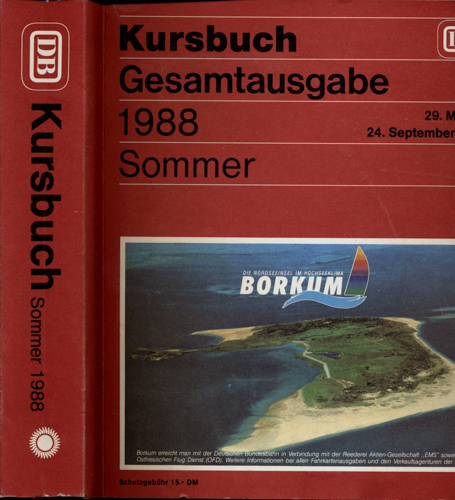   Kursbuch Deutsche Bundesbahn Sommer 1988. Gesamtausgabe. 