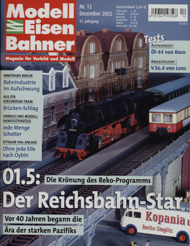   Modelleisenbahner. Magazin für Vorbild und Modell. Heft 12/2002 (Dezember 2002): 01.5. Der Reichsbahn-Star. 