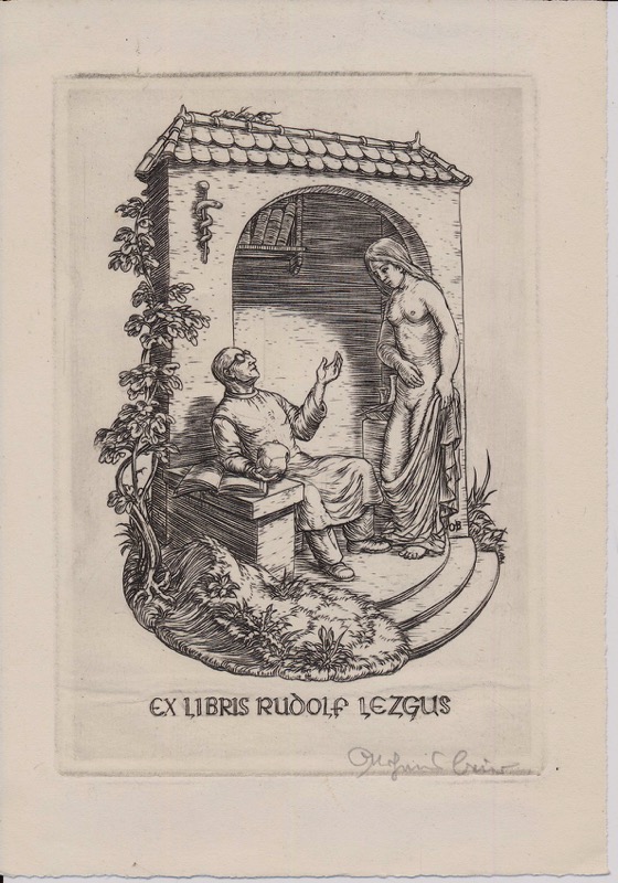 BEIER, Ottohanns (1892-1979)  Ex Libris Rudolf Lezgus / vom Künstler signiert. 