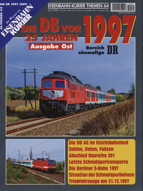   Eisenbahn-Kurier Themen Heft 64: Die DB vor 25 Jahren 199(Ausgabe Ost, Bereich ehemalige DR). 