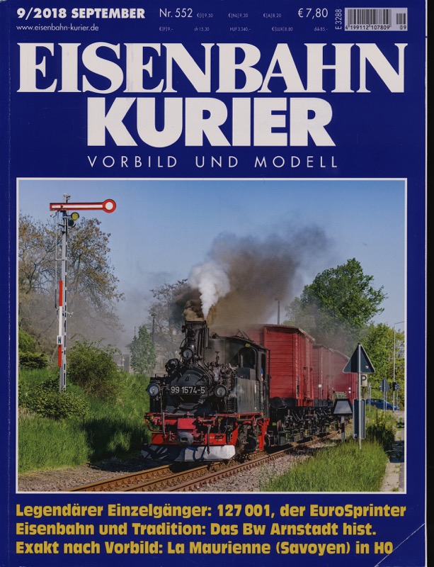   Eisenbahn-Kurier. Modell und Vorbild. hier: Heft Nr. 552 (9/2018 September). 