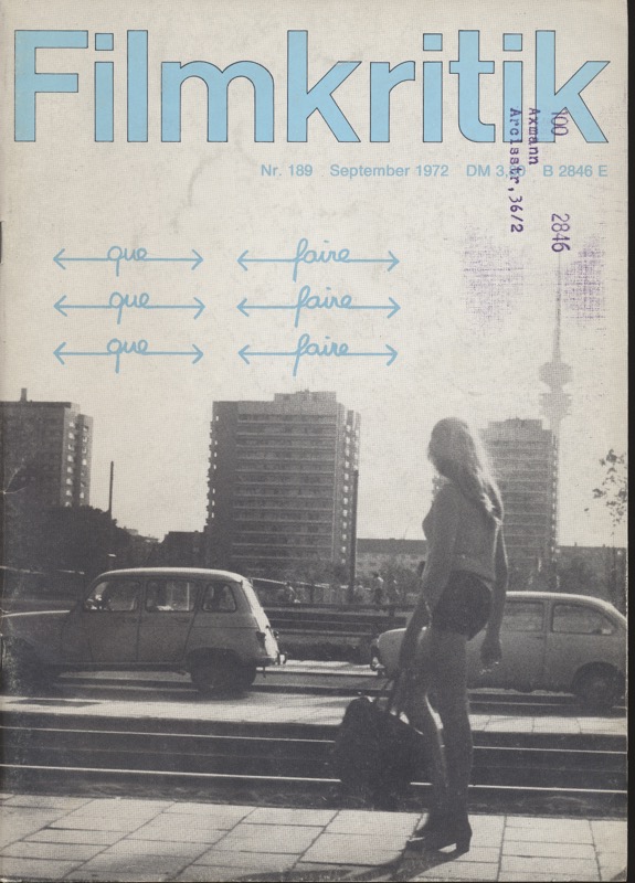   Filmkritik Nr. 189 (September 1972). 