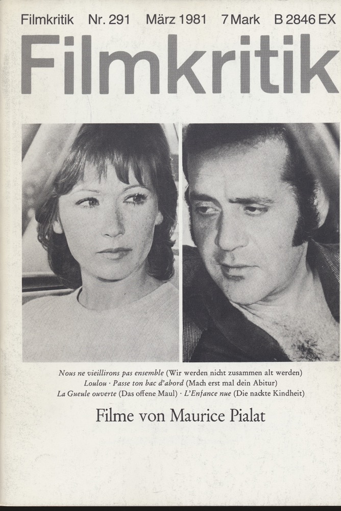   Filmkritik Nr. 290 (März 1981): Filme von Maurice Pialat. 