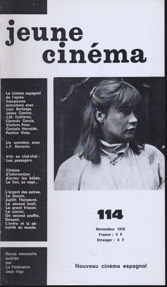   jeune cinéma no. 114 (Novembre 1978). 