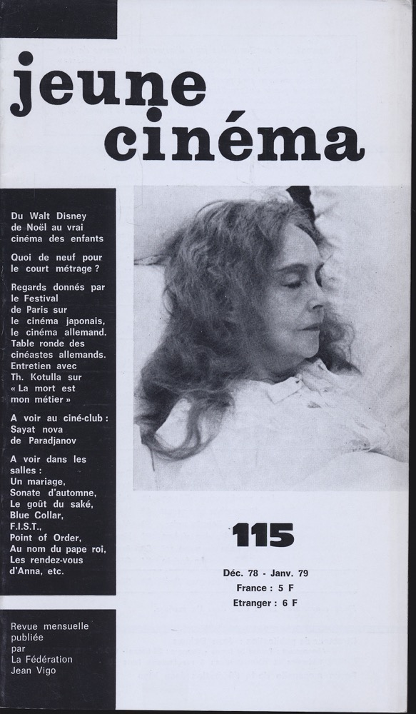   jeune cinéma no. 115 (Décembre 1978-Janvier 1979). 