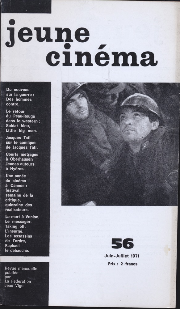   jeune cinéma no. 56 (Juin-Juillet 1971). 