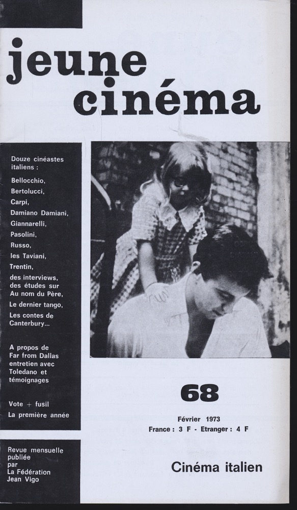   jeune cinéma no. 68 (Février 1973): Cinéma italien. 