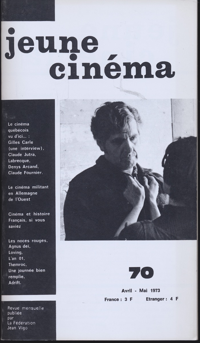   jeune cinéma no. 70 (Avril-Mai 1973). 