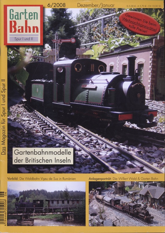 MELISET, Manfred R.  GartenBahn. Das Magazin für Spur I und Spur II Heft 6/2008: Gartenbahnmodelle der Britischen Inseln. 