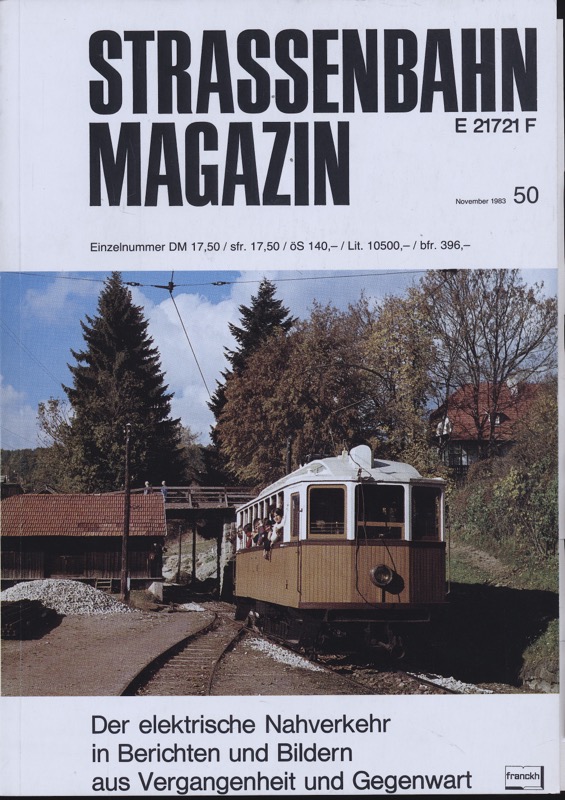 HIERL, Konrad u.a. (Hrg.)  Strassenbahn Magazin Heft Nr. 50 / November 1983. 