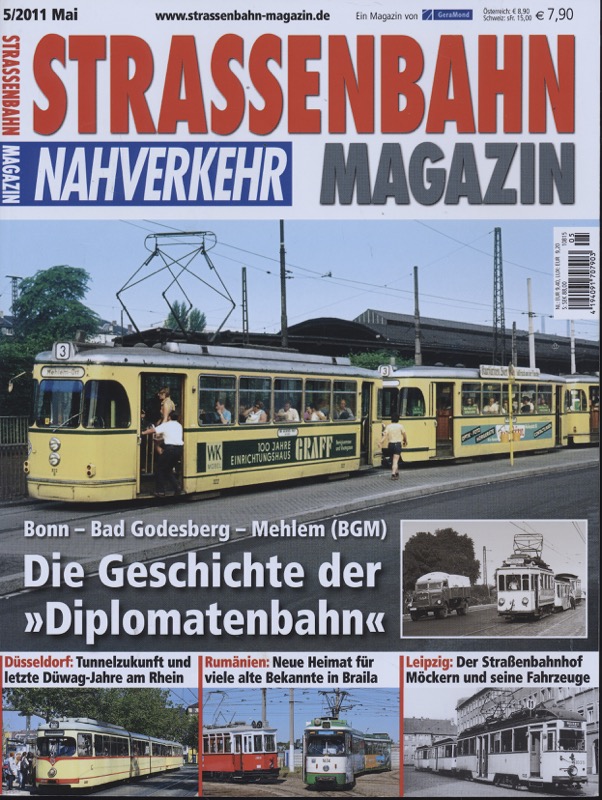   Strassenbahn Magazin Heft Nr. 5/2011 Mai: Die Geschichte der 'Diplomatenbahn'. Bonn-Bad Godesberg-Mehlem (BGM). 