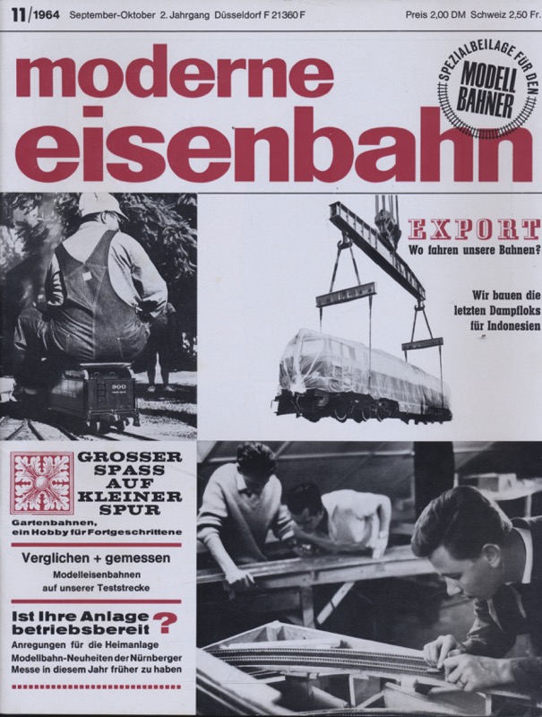   moderne eisenbahn. hier: Heft 11/1964 (2. Jahrgang). 