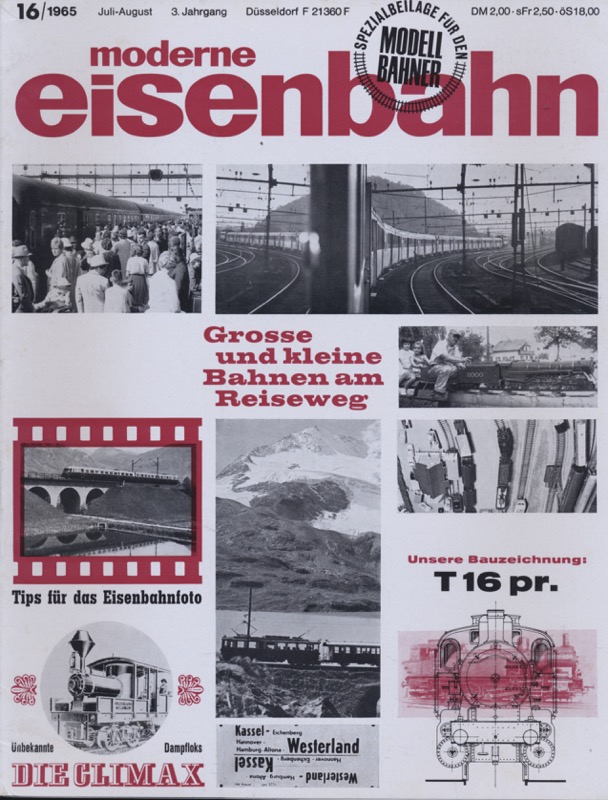   moderne eisenbahn. hier: Heft 16/1965 (2. Jahrgang). 