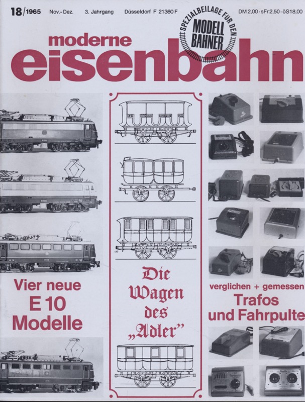   moderne eisenbahn. hier: Heft 18/1965 (2. Jahrgang). 