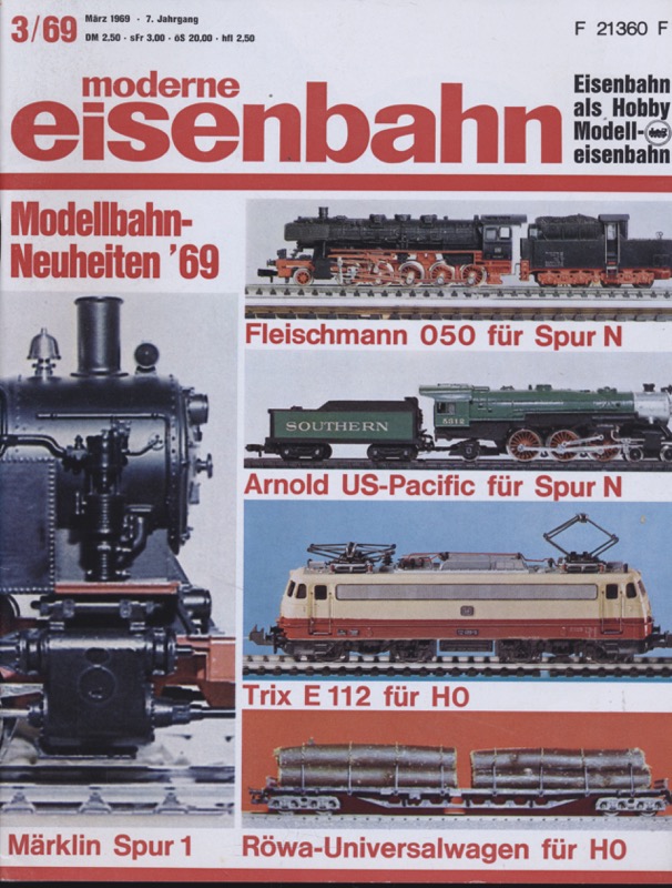   moderne eisenbahn. hier: Heft 3/1969 März (7. Jahrgang): Modellbahn-Neuheiten '69. 