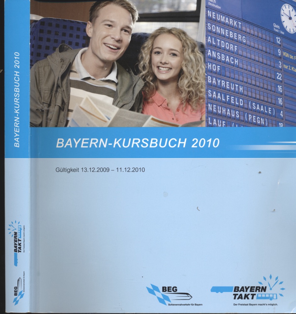 DEUTSCHE BAHN (Hrg.)  Bayern-Kursbuch 2010, gültig vom 13.12.2009 -11.12.2010. 