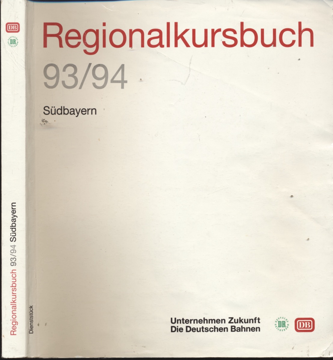   Regionalkursbuch Südbayern 1993/94, , gültig vom 23. Mai 1993 bis 28. Mai 1994. 