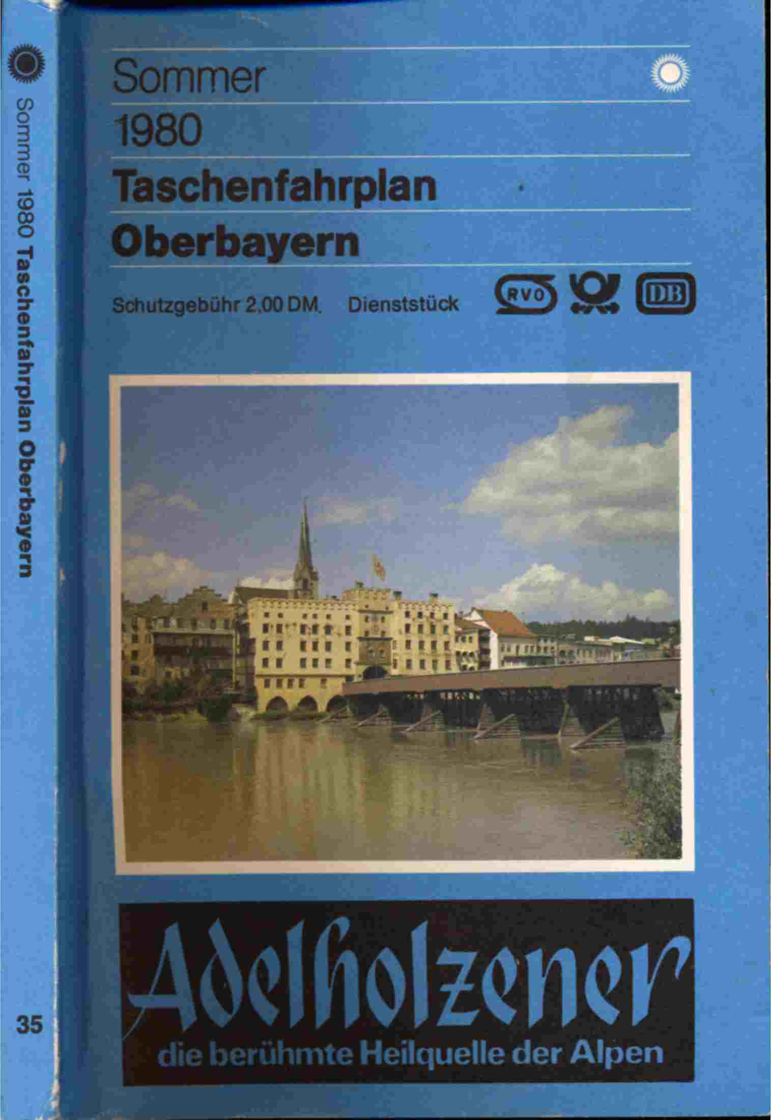 Deutsche Bundesbahn/Deutsche Bahnpost (Hrsg.)  Taschenfahrplan Oberbayern Sommer 1980 (1. Juni bis 27. September 1980). 