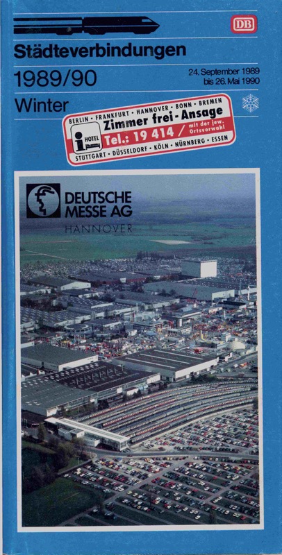 Deutsche Bundesbahn (Hrg.)  Deutsche Bundesbahn Städteverbindungen Winter 1989/90. 