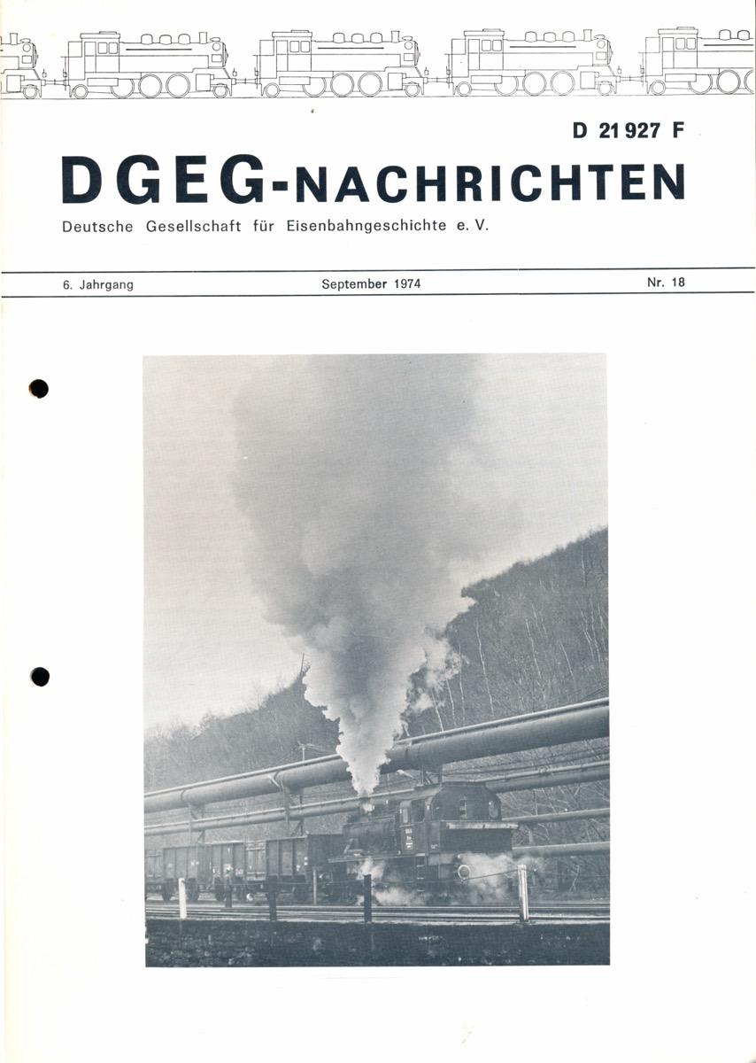 HÖLTGE, Dieter (Hrg.)  DGEG-Nachrichten Heft Nr. 18/1974 (September 1974). 