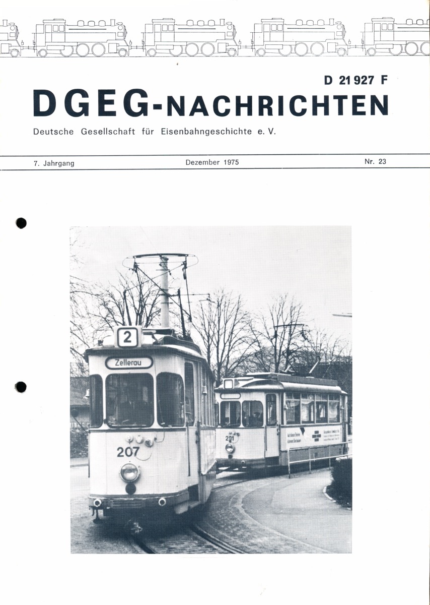 HÖLTGE, Dieter (Hrg.)  DGEG-Nachrichten Heft Nr. 23/1975 (Dezember 1975). 
