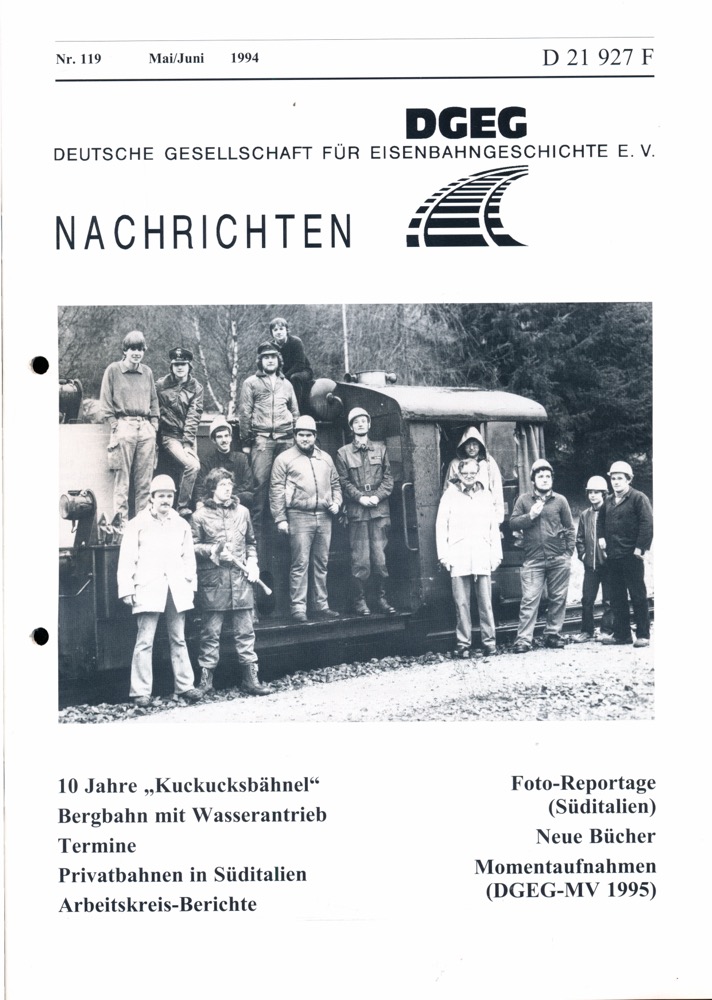 Krause, Günter (Hrg.)  DGEG-Nachrichten Heft Nr. 119/1994 (Mai/Juni 1994). 