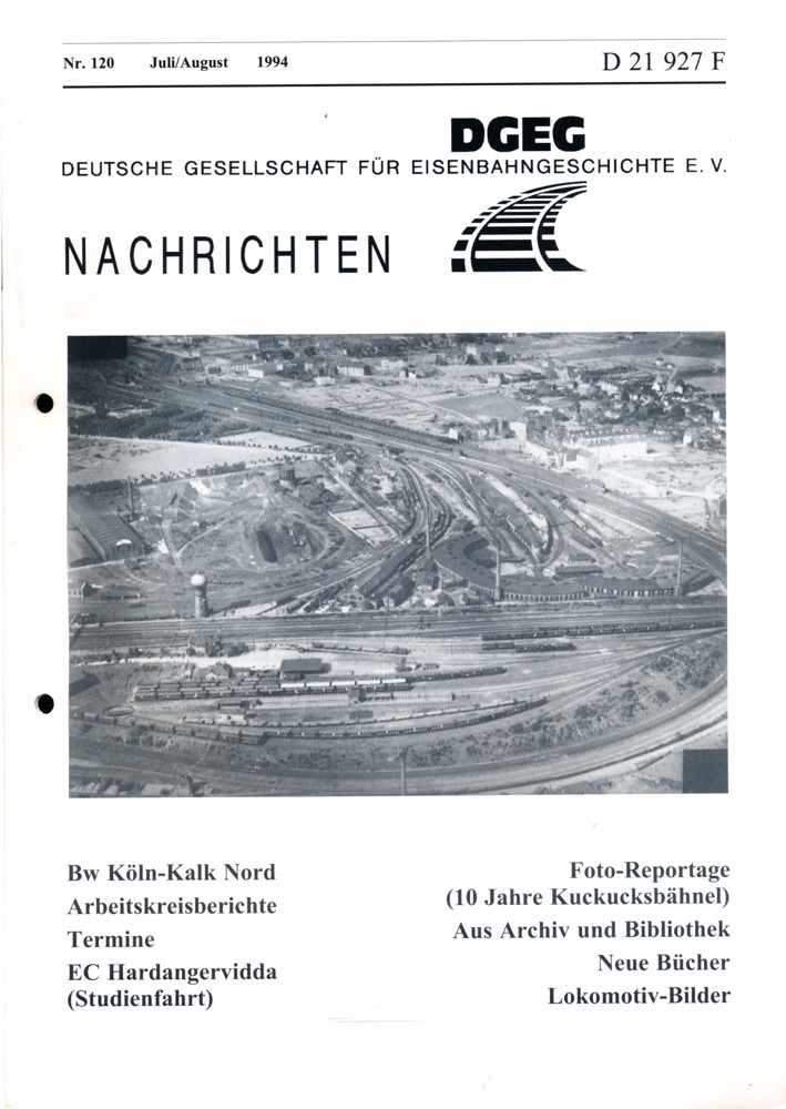 Krause, Günter (Hrg.)  DGEG-Nachrichten Heft Nr. 120/1994 (Juli/August 1994). 