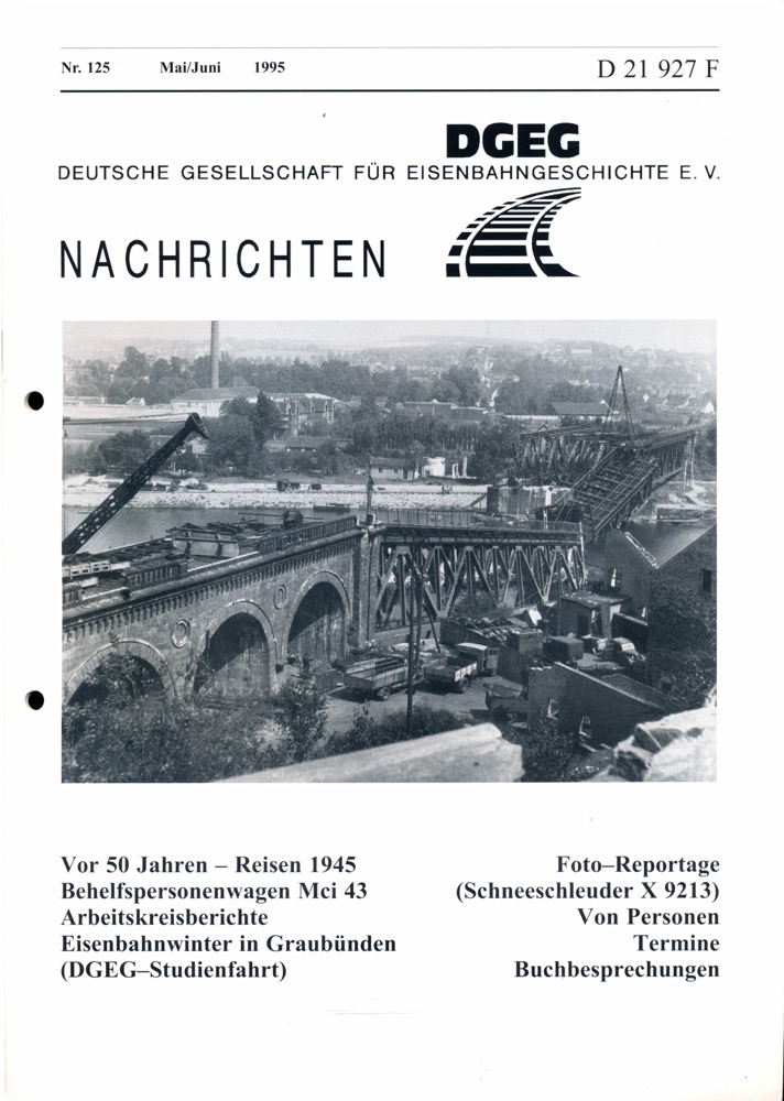 Krause, Günter (Hrg.)  DGEG-Nachrichten Heft Nr. 125/1995 (Mai/Juni 1995). 