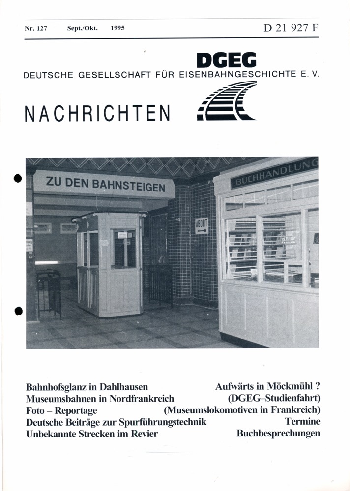 Krause, Günter (Hrg.)  DGEG-Nachrichten Heft Nr. 127/1995 (September/Oktober 1995). 