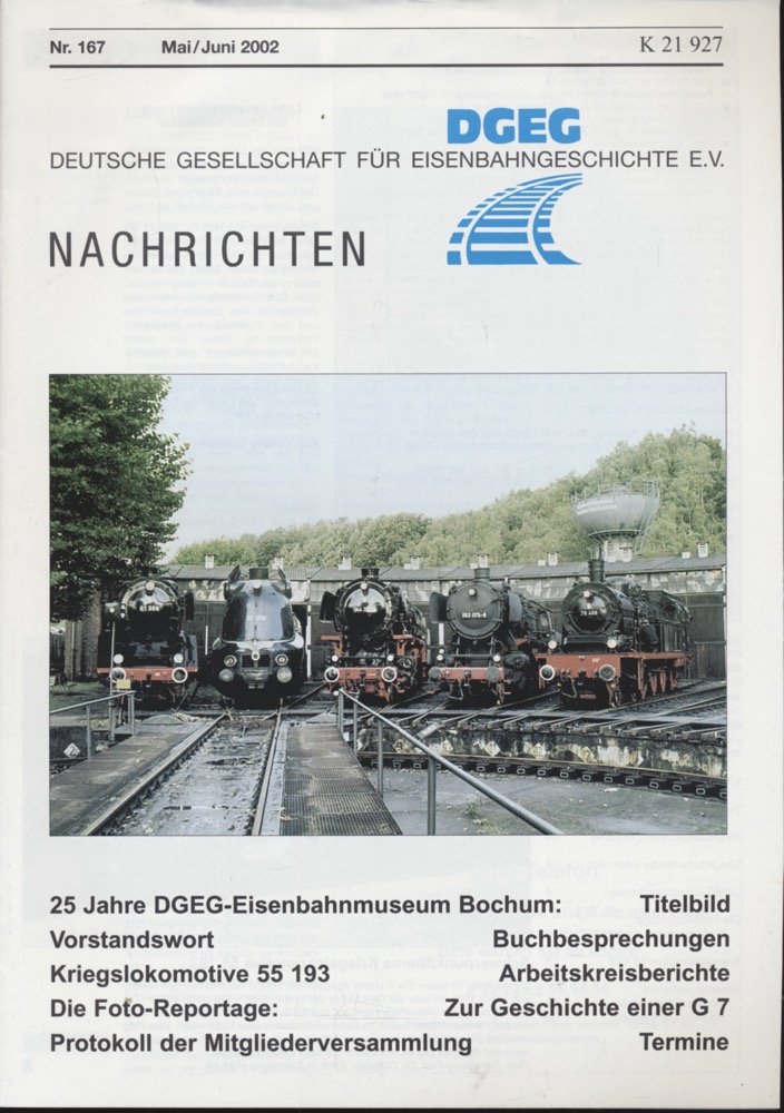 Krause, Günter (Hrg.)  DGEG-Nachrichten Heft Nr. 167/2002 (Mai/Juni 2002). 