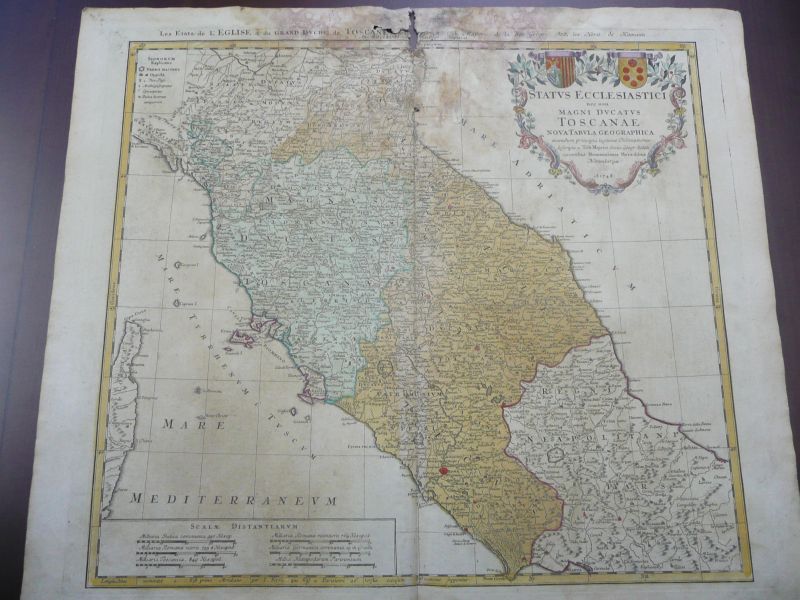 Karte - Homannsche Erben - Mayer, Tobias  Les Etats de L' Eglise & du Grand Duche de Toscane 