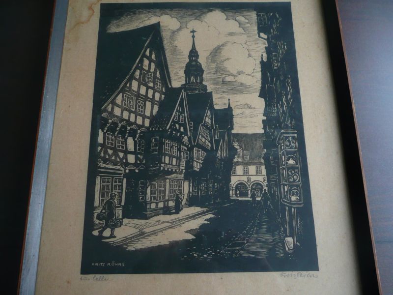 Celle - RÃ¶hrs, Fritz (Hildesheim 1896-1959)  Celler Neue StraÃe mit Stadtkirche im Hintergrund 