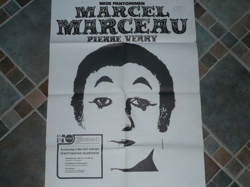 Marceau, Marcel  Neue Pantomimen. Theaterplakat nach einem Foto von Jean Lattes 