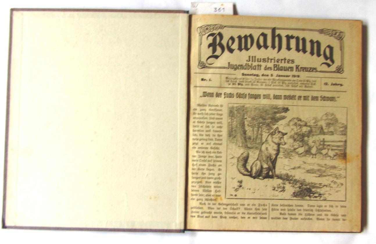 Goebel (Red.):  Bewahrung. Nr. 1-52/1919. Illustriertes Jugendblatt des Blauen Kreuzes. Hrsg. vom Zentralverband des Deutschen Hauptvereins des Blauen Kreuzes. 