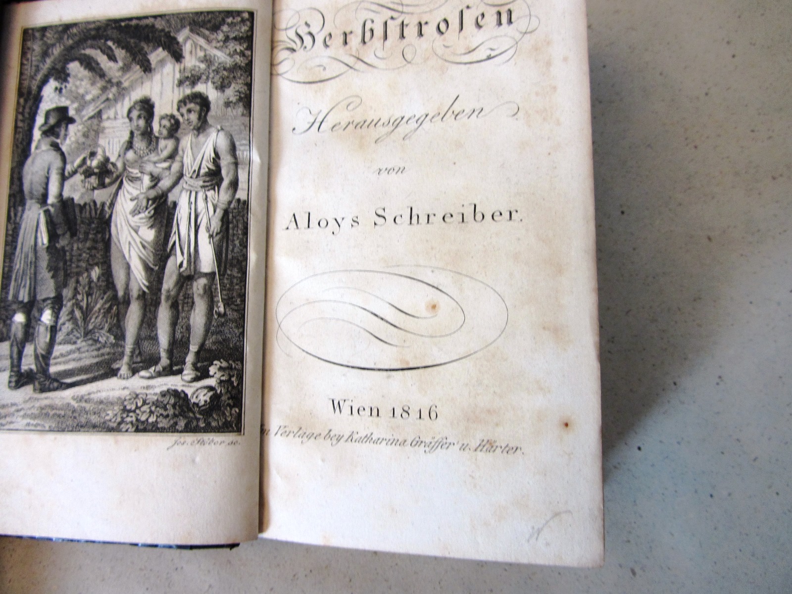 Schreiber, Aloys (Hrsg.):  Herbstrosen. ("Taschen-Bibliothek unterhaltender Lectüre für die elegante Welt", 2.Jg, 5.Bd.) 