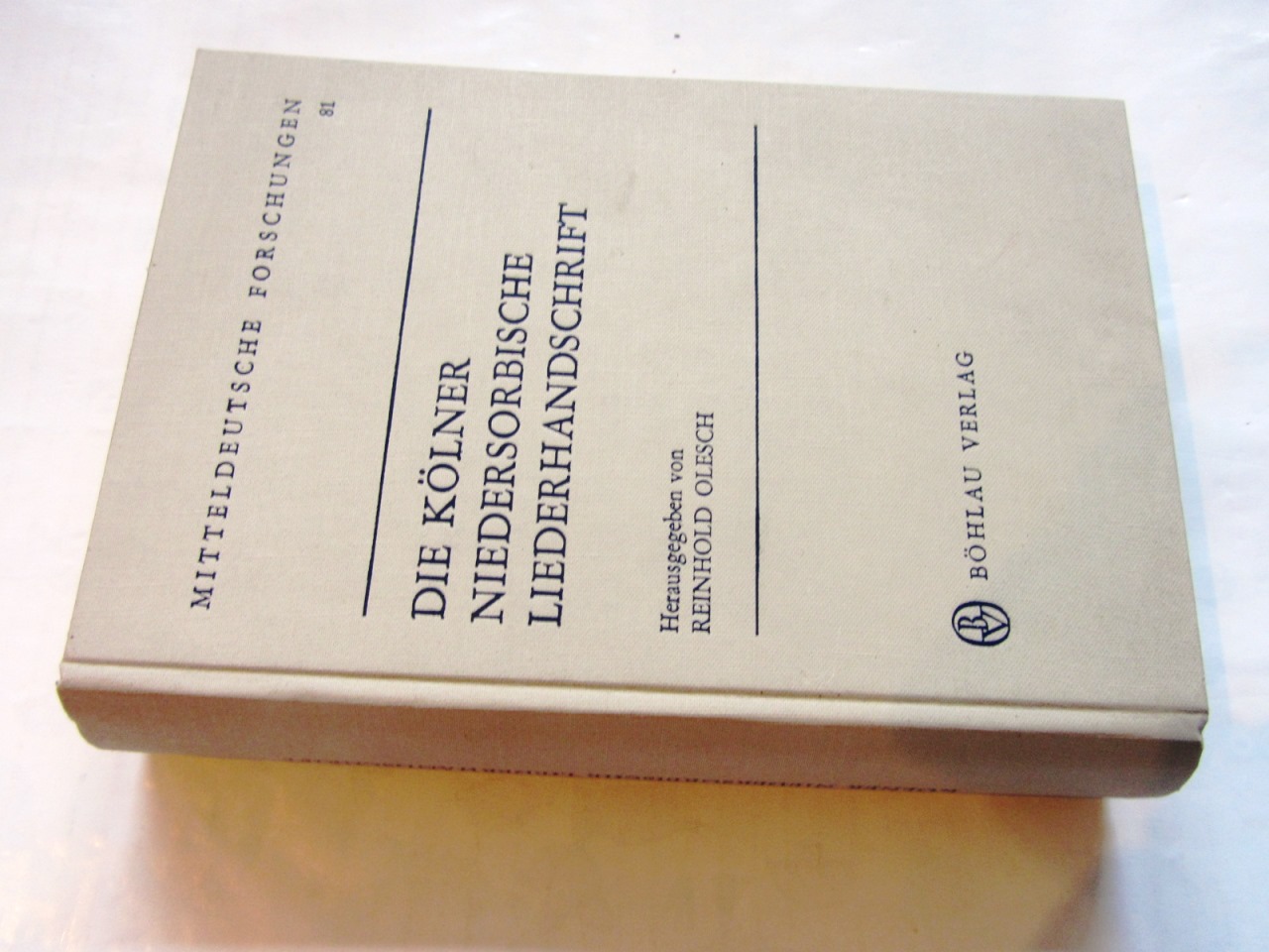 Olesch, Reinhold (Hrsg.):  Die Kölner Niedersorbische Liederhandschrift. Ein Kirchengesangbuch des 18. Jahrhunderts. ("Mitteldeutsche Forschungen", 81) 